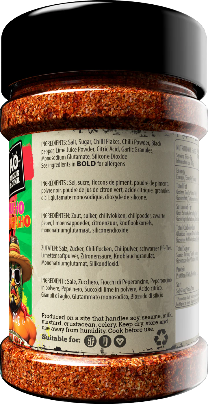 Angus&Oink (Rub Me) El Jefe Chilli X Lime Seasoning 210 Gram 5 Angus&Oink (Rub Me) El Jefe Chilli X Lime Seasoning 210 Gram - Afbeelding 3