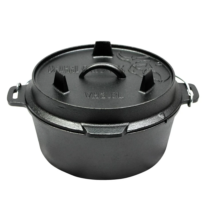 Valhal Outdoor Dutch Oven 3.8 Liter Met Pootjes Op De Deksel 4 Valhal Outdoor Dutch Oven 3.8 Liter Met Pootjes Op De Deksel - Afbeelding 2